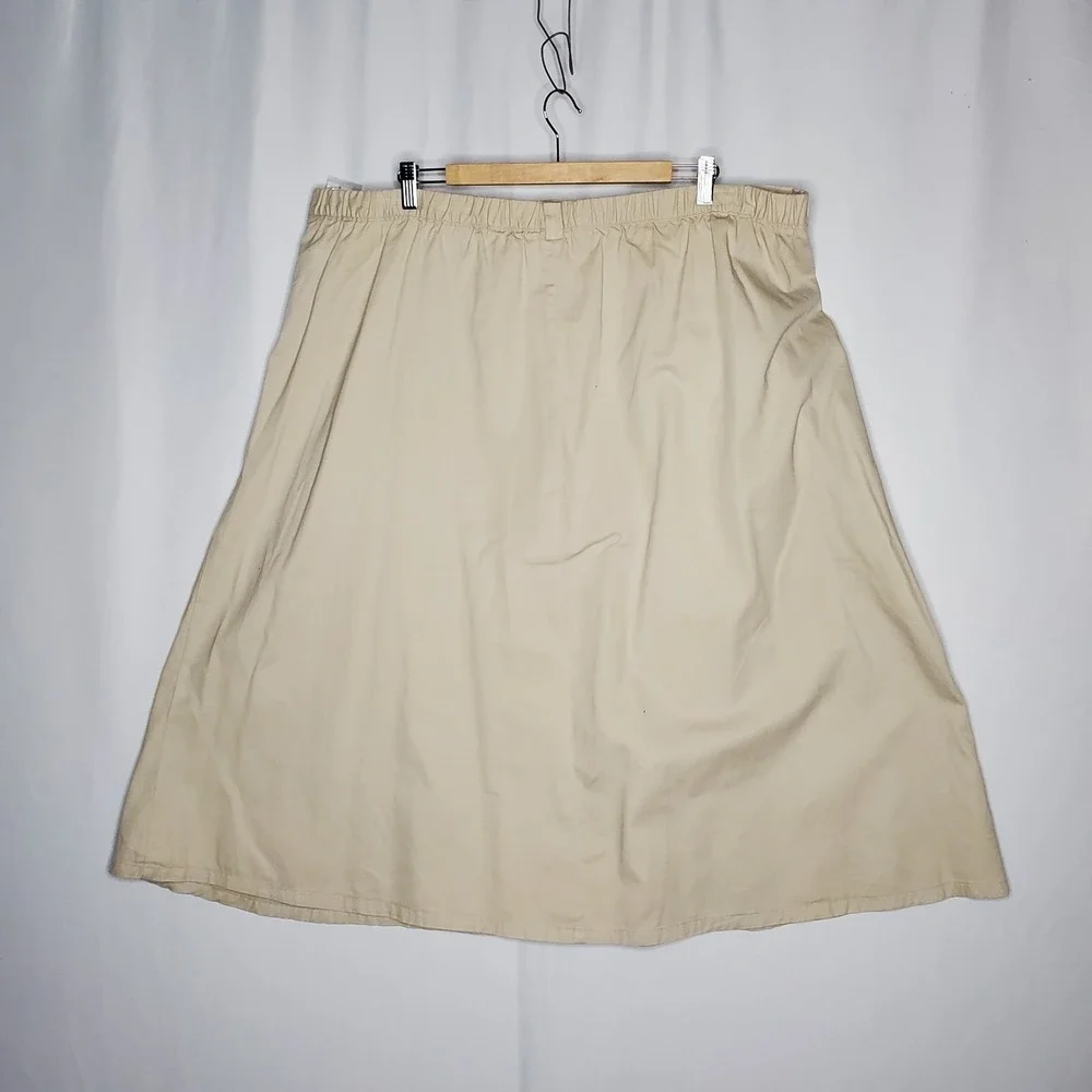 Classic Elements Full Button Midi Skirt 3X Plus 22W Pocket Modest Grunge Classic